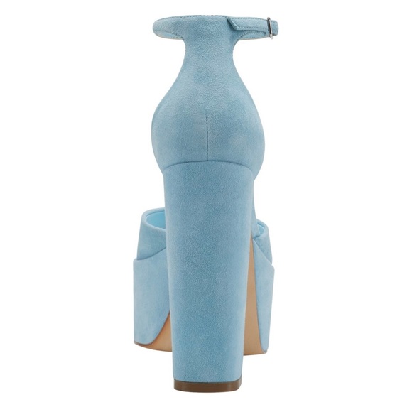 NEW in Box Marc Fisher Della Ankle Strap Platform Sandal in Light Blue Suede - Picture 7 of 7